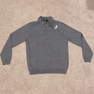 Men’s Harrison Davis Designer Merino Wool Buttoned Sweater